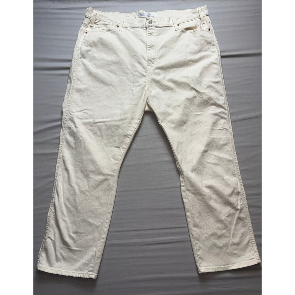 Signature by Levi Strauss Heritage High Rise Straight Jeans Cream White 22 W36